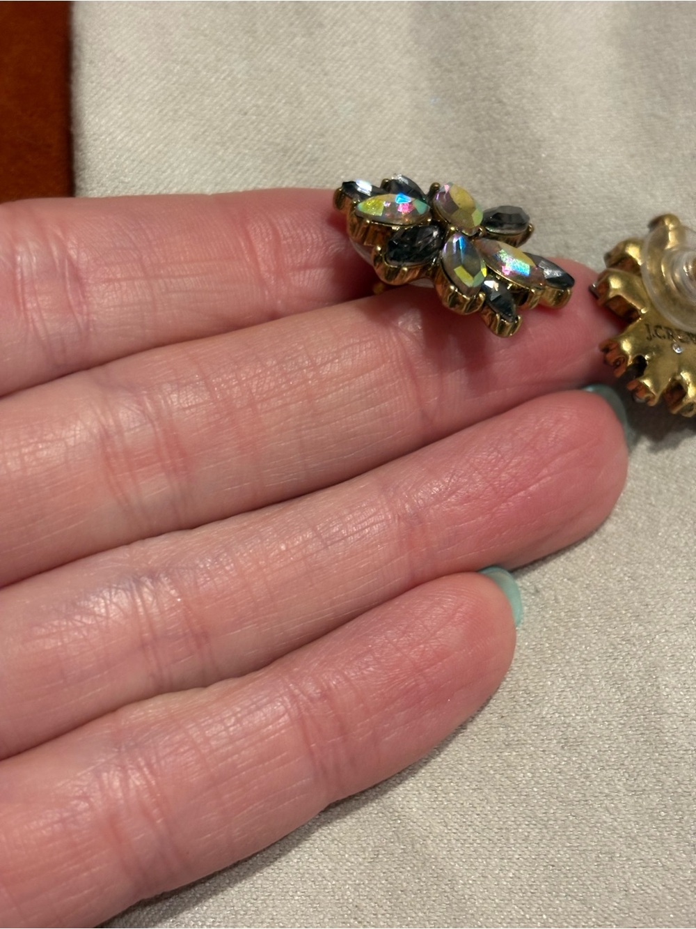 J. Crew Iridescent and Black Crystal Stud Earrings - Picture 3 of 6